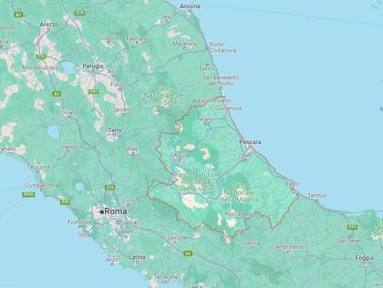 La región de Abruzos está en el centro de Italia y se localiza muy cerca de Roma