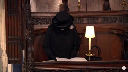 La reina en el funeral del príncipe Felipe de Edimburgo