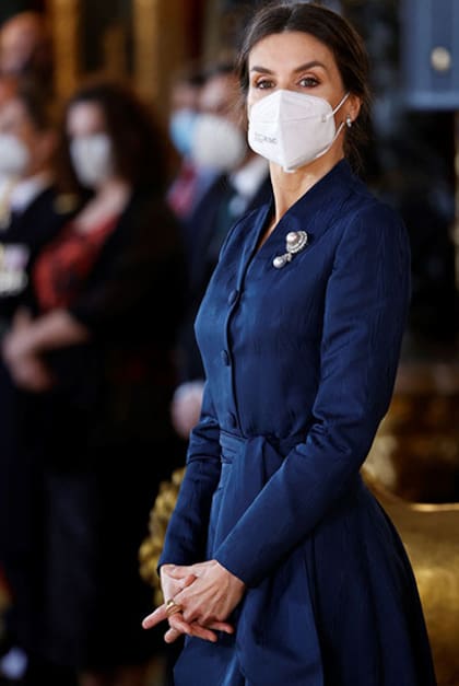 La reina Letizia durante el desfile de la Pascua Militar