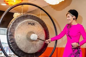 La reina Máxima deslumbró con su vestido fuscia bordado durante un importante evento y se robó todas las miradas (Foto: Patrick van Katwijk)