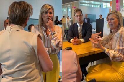 La reina Máxima optó por una camisa y un pantalón amarillo (Foto: Captura de video / Instagram @koninklijkhuis)