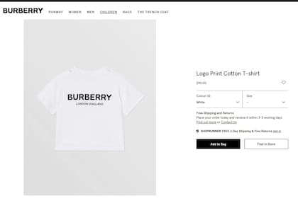 La remera que lució Matilda sale 90 euros. Convertido el número al peso de hoy cuesta $5218