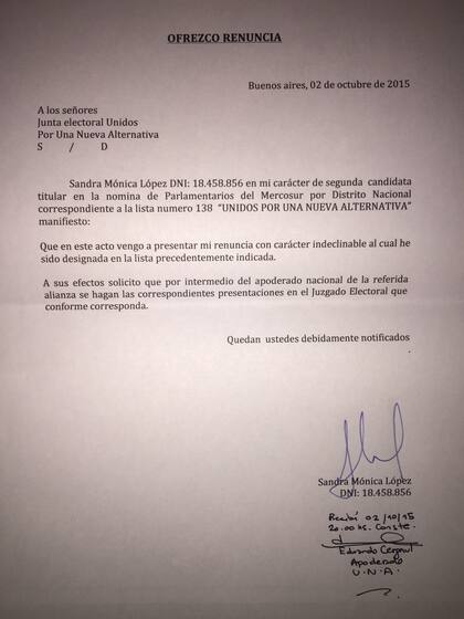 La renuncia de Mónica López