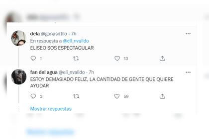 La repercusión llenó de felicidad a los adolescentes (Foto captura Twitter @eli_nvalido)