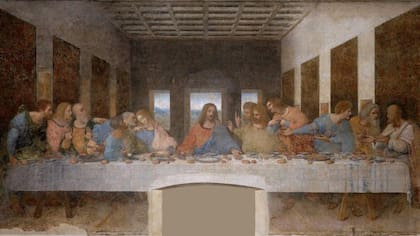 La representación más famosa de los apóstoles: La última cena, pintada por Leonardo da Vinci