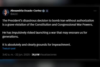 La representante se unió a las críticas contra las acciones de Trump