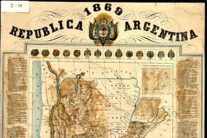 La República Argentina de 1869 con sus 14 provincias. Fuente: Archivo General de la Nación.