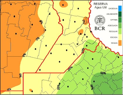 La reserva de agua útil en la región, en un nivel crítico