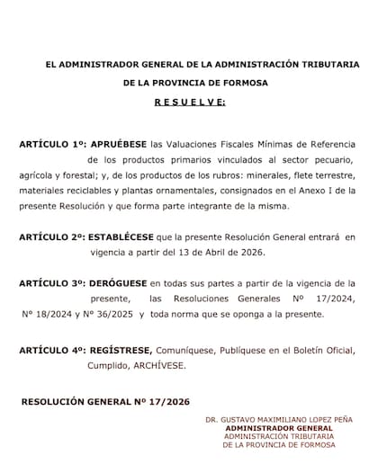 La Resolución General 17/2026 por parte de la Administración Tributaria Provincial (ATP) comenzó a regir el 13 de abril