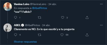 La respuesta de Abel Pintos a una seguidora (Foto: Captura Twitter/@AbelPintos)