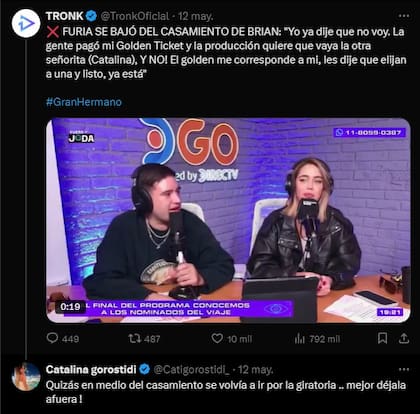 La respuesta de Catalina Gorostidi que avivó la polémica con Furia