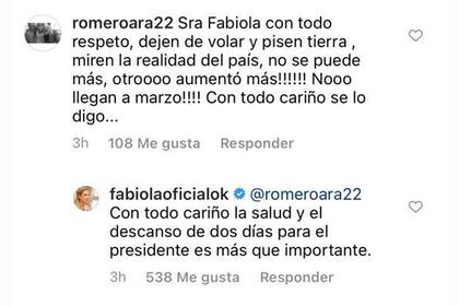 "Dejen de volar y pisen tierra" el pedido de una usuaria de Instagram a Yáñez