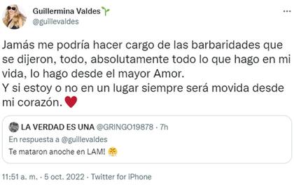 La respuesta de Guillermina Valdés