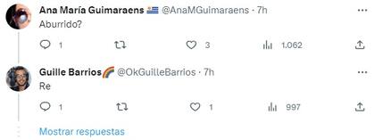 La respuesta de Guillermo Barrios a un usuario de Twitter