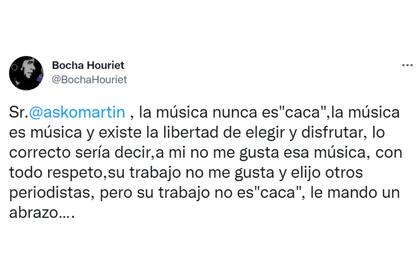 La respuesta de Houriet a Christian Martin