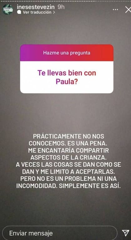 La respuesta de Inés Estévez tras ser consultada por su relación con Paula Morales