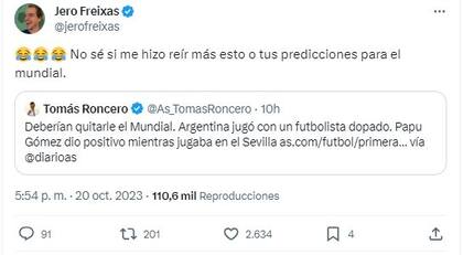 La respuesta de Jero Freixas a Tomás Roncero