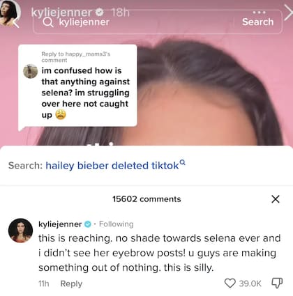 La respuesta de Kylie Jenner a la supuesta discusión con Selena Gomez
