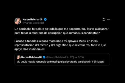 Karen Reichardt salió a responder críticas por sus viejos posteos en los que insultaba a Messi - Image 2