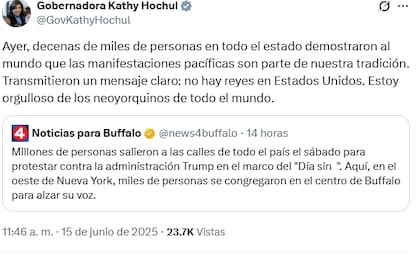 La respuesta de la gobernadora de Nueva York a las protestas en el estado