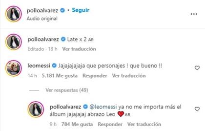 La respuesta de Leo Messi al Pollo Álvarez (Foto: Captura de Instagram)