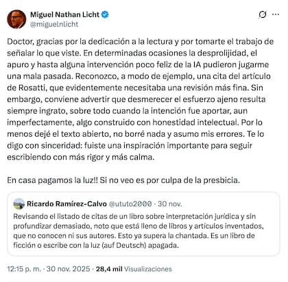 La respuesta de Licht a Ramírez-Calvo