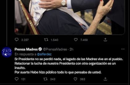 La respuesta de Madres de Plaza de Mayo a Alberto Fernández.