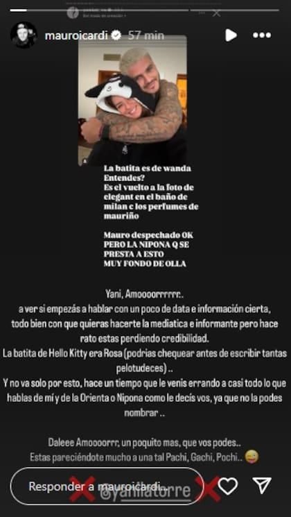 La respuesta de Mauro Icardi a Yanina Latorre por acusar a la China Suárez de usar una bata que sería de Wanda Nara