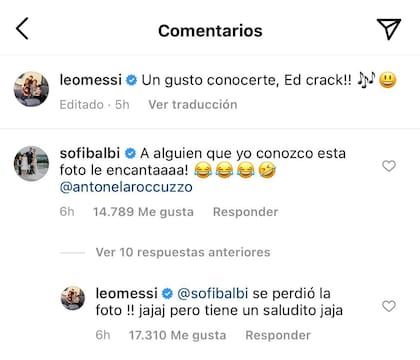 La respuesta de Messi a Sofi Balbi para consolar a Anto Roccuzzo