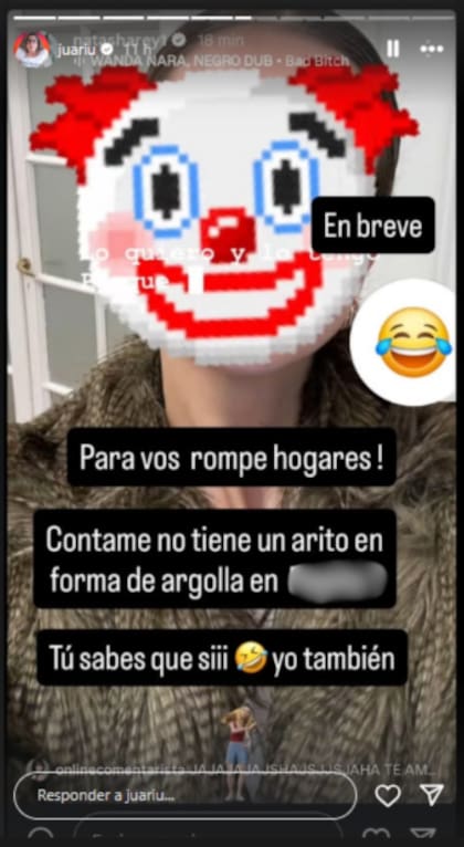 La respuesta de Natasha Rey tras la respuesta de Icardi (Foto: Instagram @juariu / @natasharey1)