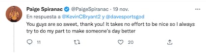 La respuesta de Paige Spinarac sobre su unión con Tom Brady