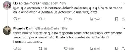 La respuesta de Ricardo Darín al mensaje ofensivo de un usuario anónimo sobre su hermana fallecida