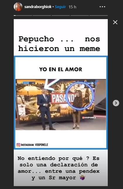 La respuesta de Sandra Borghi al desplante amoroso de su compañero de pantalla