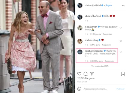 La respuesta de Sarah Jessica Parker a Chris Noth que da cuenta del dolor que le produjo la partida de Willie Garson