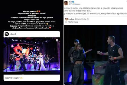 La respuesta de Tini al show que dio en la pantalla de NBC jut o a Coldplay