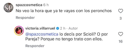 La respuesta de Villarruel a un comentario que le dejaron en Instagram