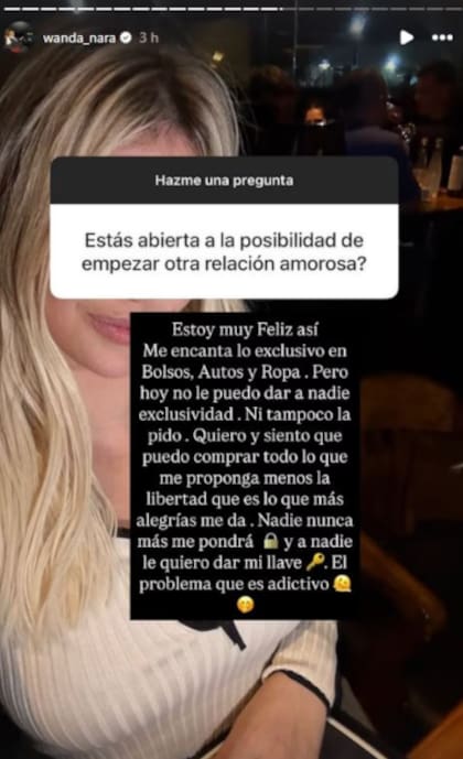 La respuesta de Wanda Nara sobre sus relaciones amorosas