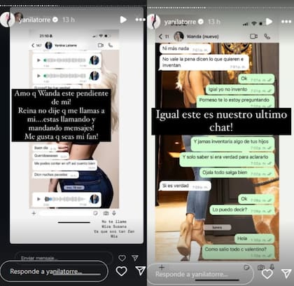 La respuesta de Yanina Latorre tras el mensaje que Wanda Nara publicó desde su Instagram contra ella