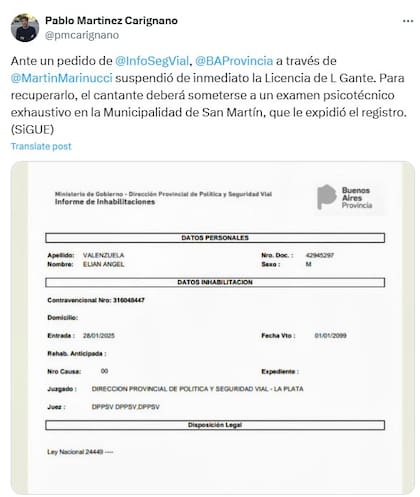 La respuesta del Ministerio de Transporte bonaerense a la ANSV