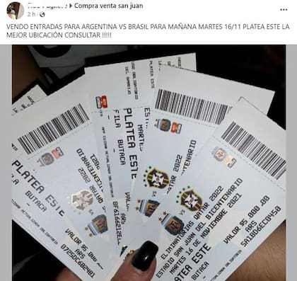 La reventa de entradas también se hizo por Facebook (Crédito: Captura Facebook)