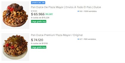 La reventa del pan dulce de Plaza Mayor en Mercado Libre es superior a su precio base