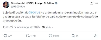 La revisión de las green cards fueron confirmadas por el director del Uscis