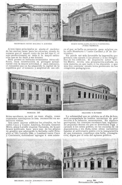 La revista Caras y Caretas publicó fotos de los 12 establecimientos educativos "a estrenar". Los otros 3 fueron remodelaciones y ampliaciones.