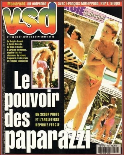 La revista francesa VSD "robó" las imágenes de otras publicaciones y, desde su título, puso el foco en el rol de la prensa: "El poder de los paparazzi"