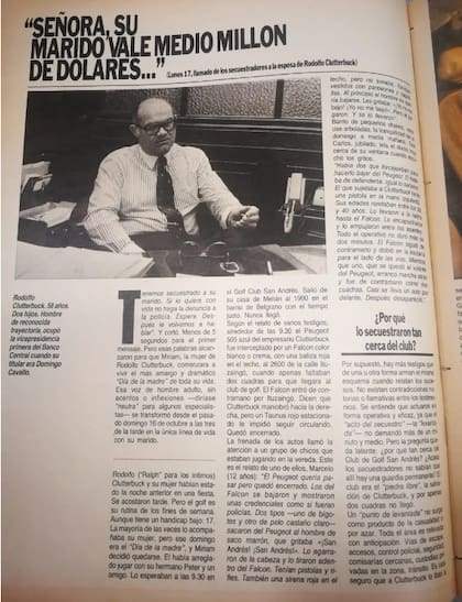 La revista Gente publicó notas con textuales de las llamadas telefónicas entre los secuestradores y la familia Clutterbuck.