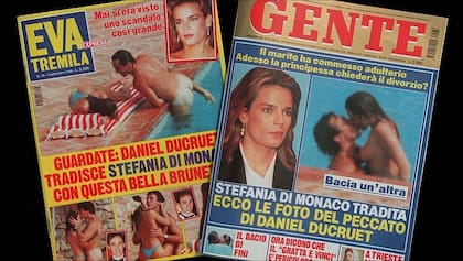 La revista italiana Eva Tremilla fue la primera en publicar las fotos de Ducruet con su amante belga. Días después, el resto de los medios europeos (en la foto, la revista GENTE italiana) se hicieron eco de la noticia y reprodujeron también algunas imágenes