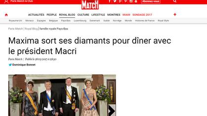 La revista Paris Match sólo se refirió al estilismo de la reina Máxima