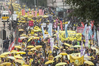 La revolución de los paraguas, en Hong Kong, en 2014