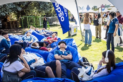 La rotación era constante y la meditación guiada fue un éxito: el stand estuvo siempre lleno de gente.
