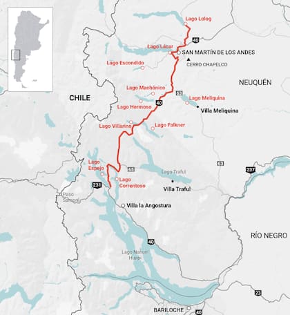 La Ruta de los Siete Lagos en la Patagonia cambiará su recorrido